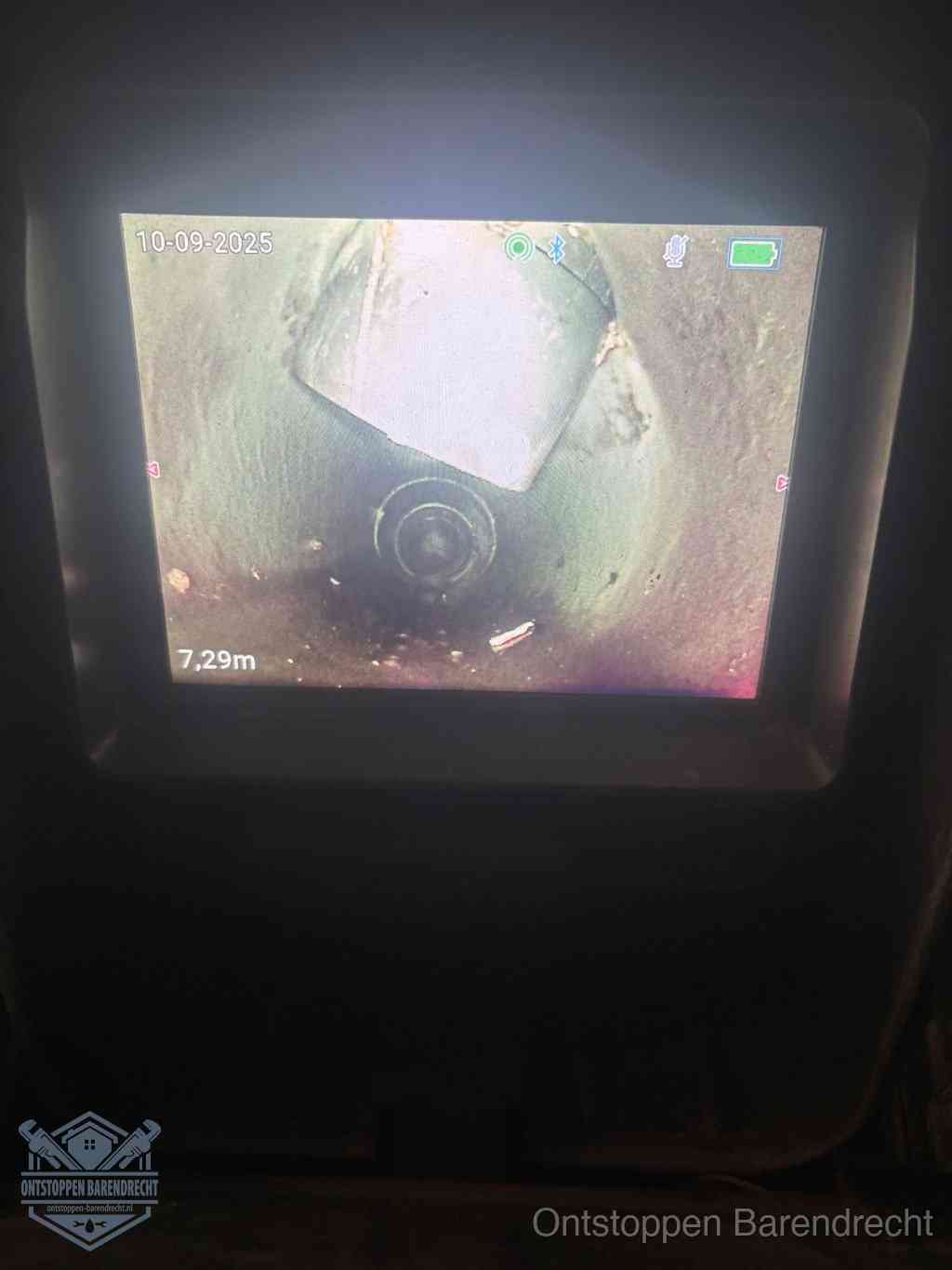 Rioolverzakking camerabeeld in Barendrecht